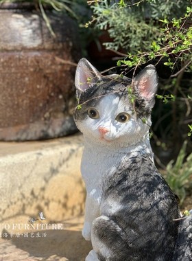 花园摆件卡通动物可爱小猫户外园林景观雕塑别墅庭院幼儿园装饰品
