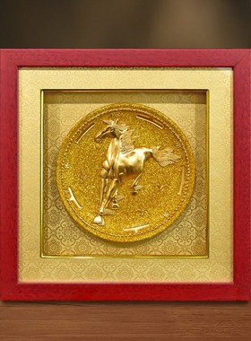 马到成功摆件金箔工艺品客厅办公室装饰开业礼物公司商务礼品定制