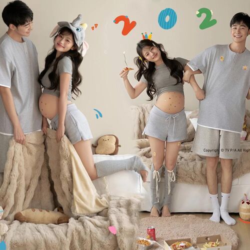 影楼新款孕妇照服装可爱风室内拍照夫妻艺术照摄影服装孕妈咪大肚