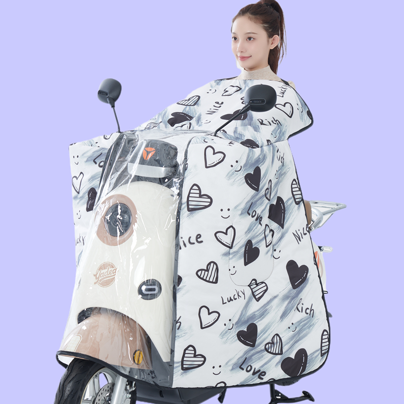 电动车挡风被冬季全包斗篷式加绒加厚电瓶摩托车防风防水罩24新款