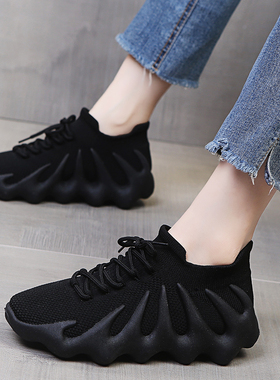 大码女鞋41-43胖mm运动鞋y宽肥脚胖脚丫布鞋黑色旅游鞋低帮袜子鞋