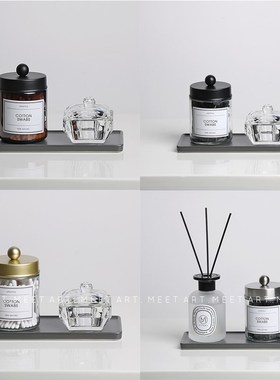 现代简约样板房卫浴组合棉签香薰托盘浴室柜饰品卫生间摆件装饰