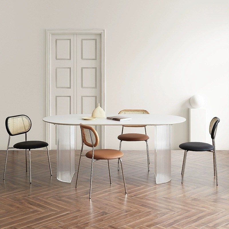 悬浮亚克力德利丰岩板餐桌椅组合侘寂奶油风小户型家用岩板饭桌,住宅家具,岩板餐桌,淘宝优惠券,粉丝福利购,淘宝优惠卷