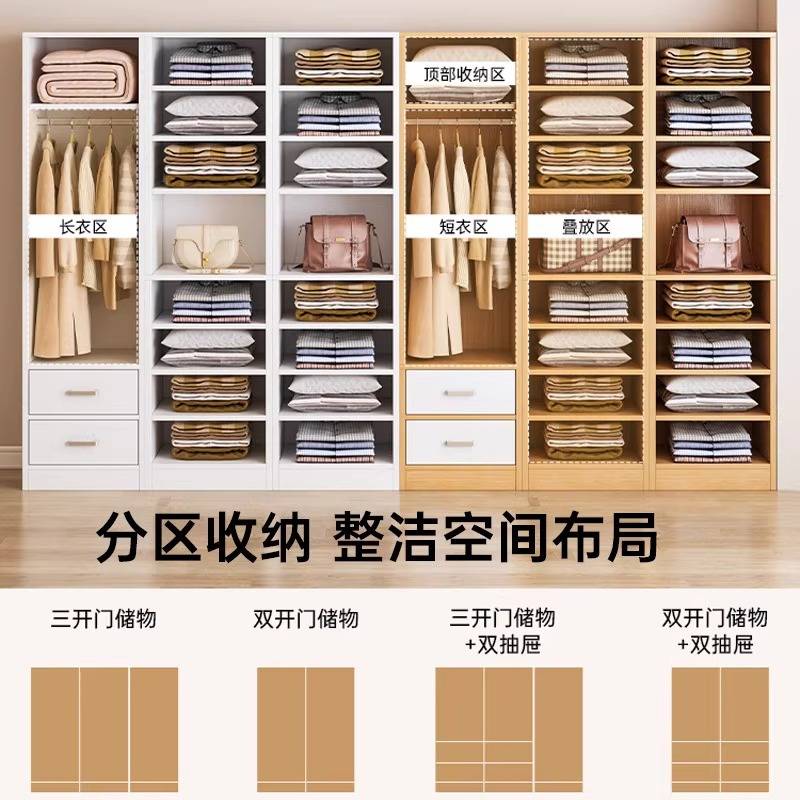 衣柜家用卧室推拉门挂衣柜出租房用床边小衣柜小户型简易单门衣橱