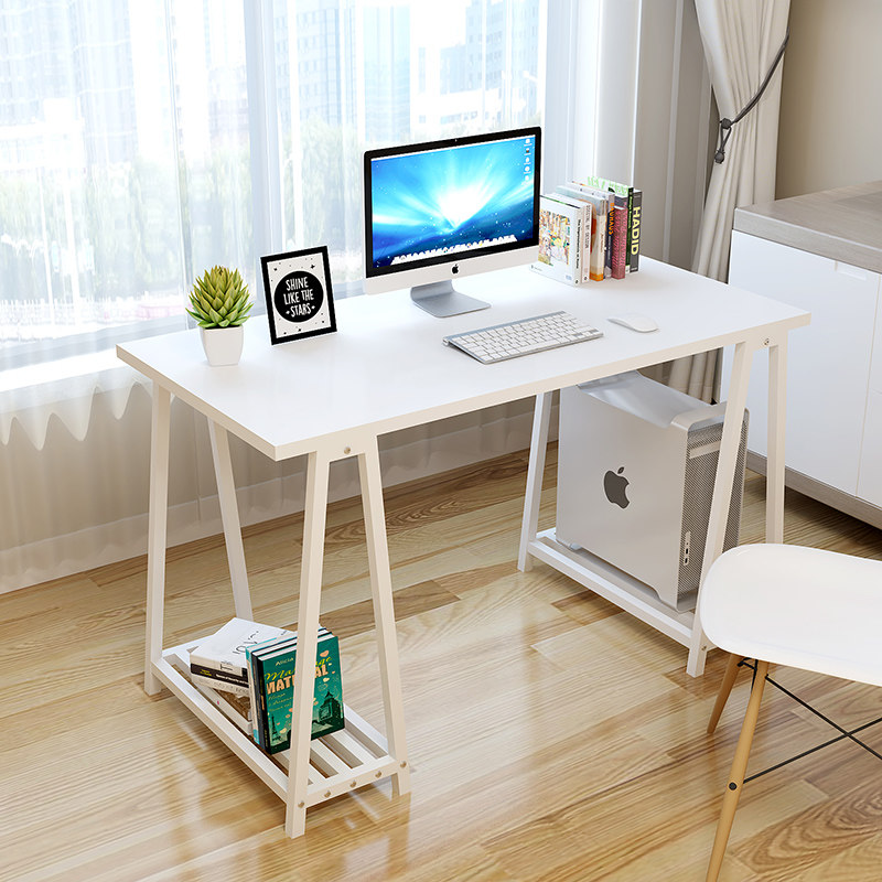 简约现代书桌学生写字桌双人电脑桌家用金属桌子省空间简易办公桌