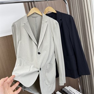 入手 纯色薄款 凉感抗皱 夏季 弹力通勤休闲西服外套 外贸男装 推荐