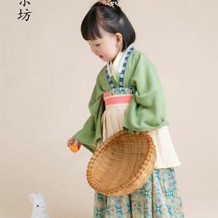 女童汉服春秋装小童超仙古装中国风女宝宝复古宋制十二破女孩裙子