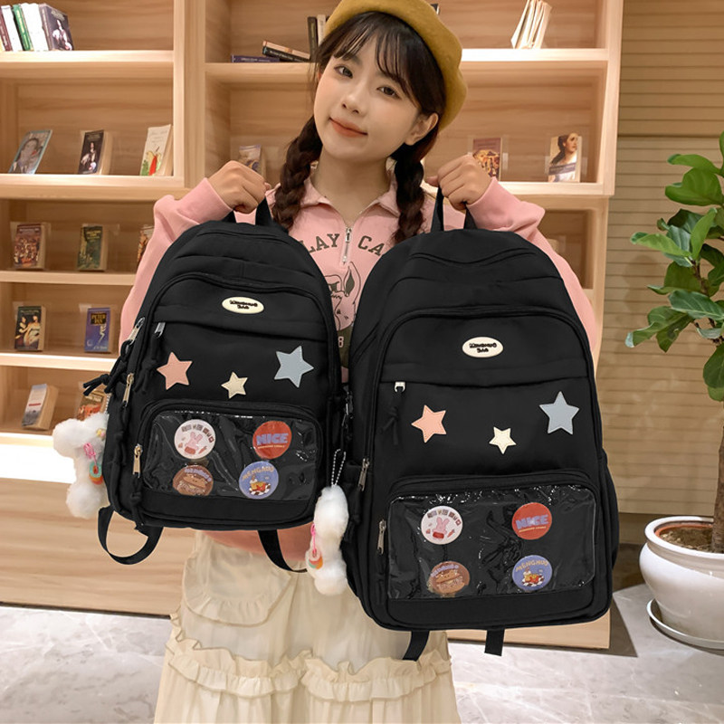 书包女小学生3一6年级韩版初中女生高中生大学生减负儿童背包挂件