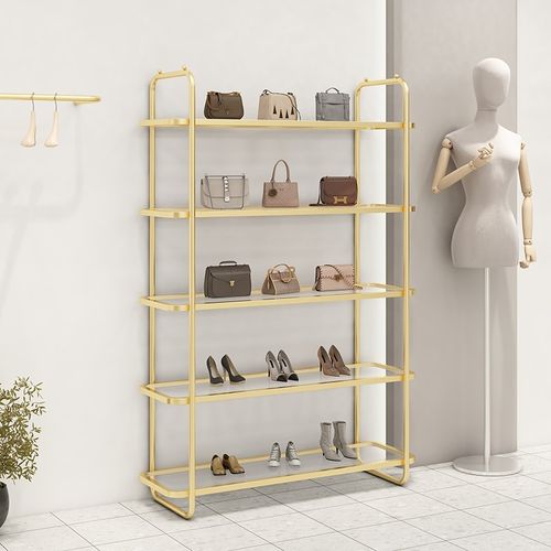 鞋店鞋架展示架服装店鞋子包包不锈钢落地多层置物架饰品摆件陈列
