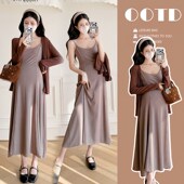 防晒开衫 长袖 夏季 吊带裙2025新款 连衣裙两件套 孕妇装 孕妇套装 夏装