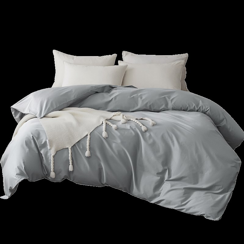 纯色全棉纯棉被罩单j人155x215cm双人2米4x2米4被套单件150x210cm