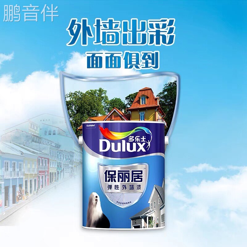 鹏音伴得利保丽居弹性外墙乳胶漆阳台厨卫漆外墙防水抗污耐候漆5升配件