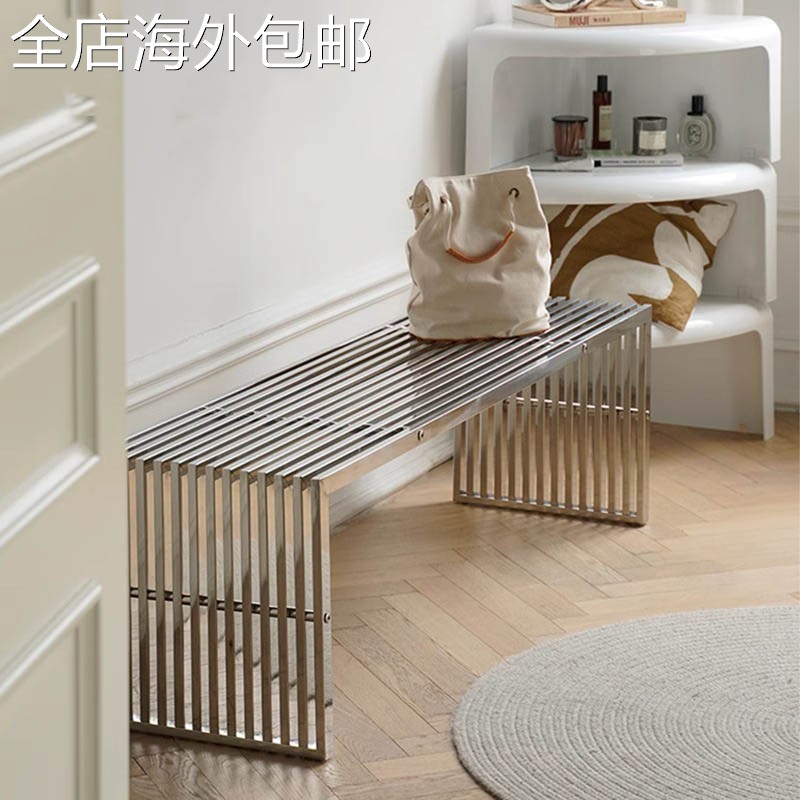 不锈钢椅子北欧客厅长凳金属小凳子网红ins家用矮凳子玄关换鞋凳