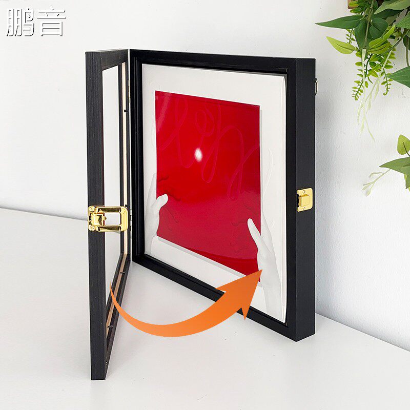 鹏音黑胶唱片展示架肖战黑胶展示框挂墙封面装裱框CD专辑音乐收纳框架配件