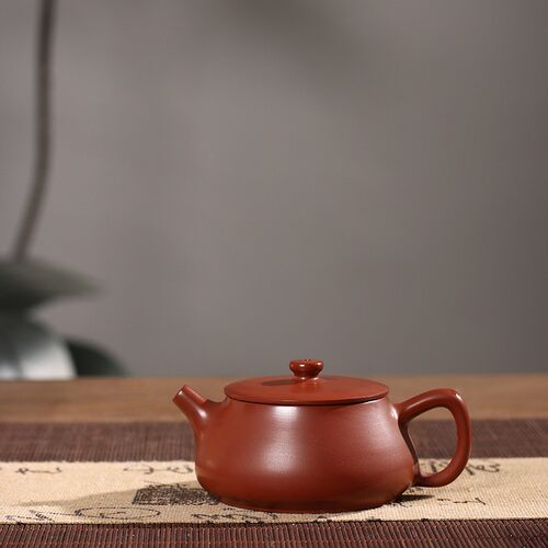 鹏音伴潮州原矿朱泥纯手工手拉石瓢壶三杯章湘煌手作工夫茶超薄朱泥壶配件