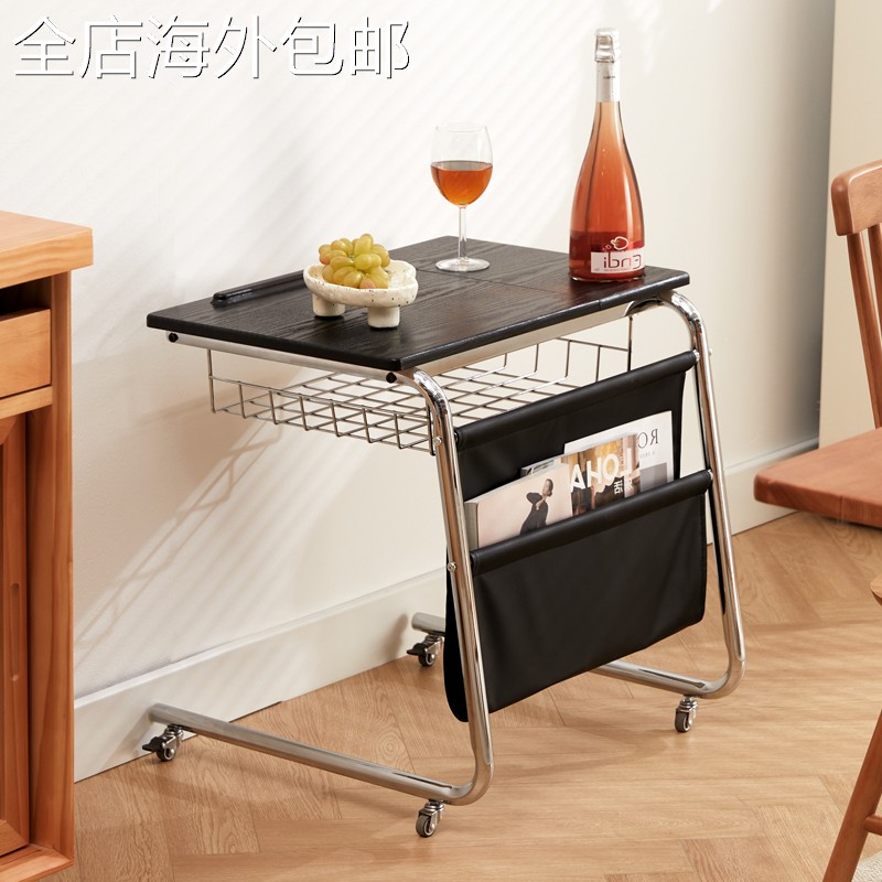 中古可移动沙发边几带轮边桌卧室床头桌置物架客厅小桌子迷你茶几
