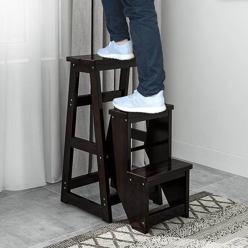 7L8K家用实木梯子凳两用凳子多功能楼梯椅子折叠登高凳简易二步踏,居家日用,家用梯,淘宝优惠券,粉丝福利购,淘宝优惠卷