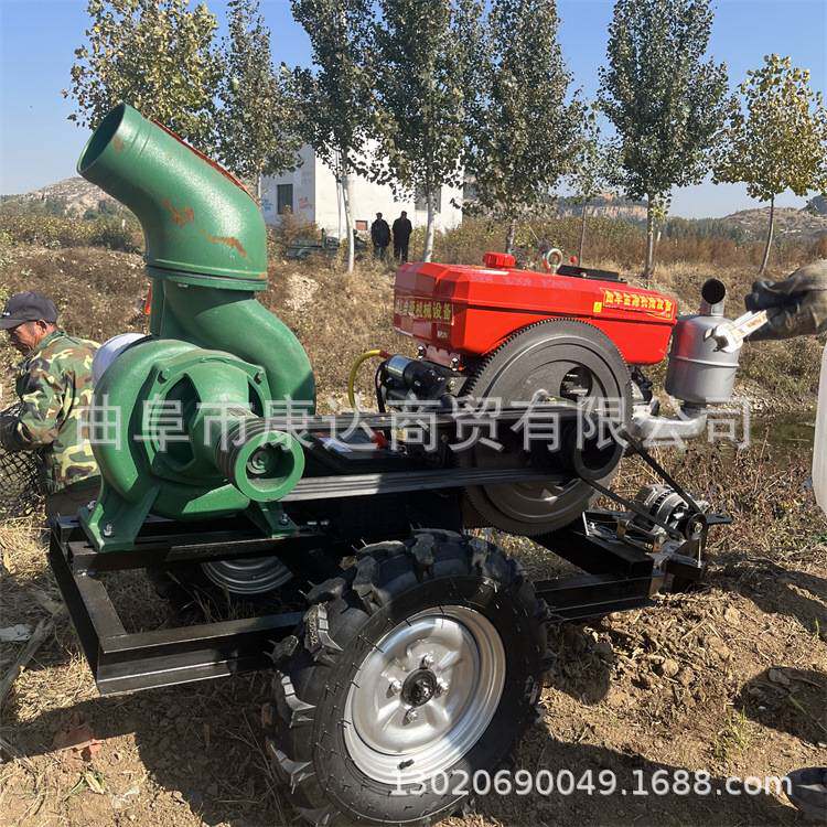 移动排涝排水泵 柴油拖车10寸12寸抽水机 工程抽水泵图片