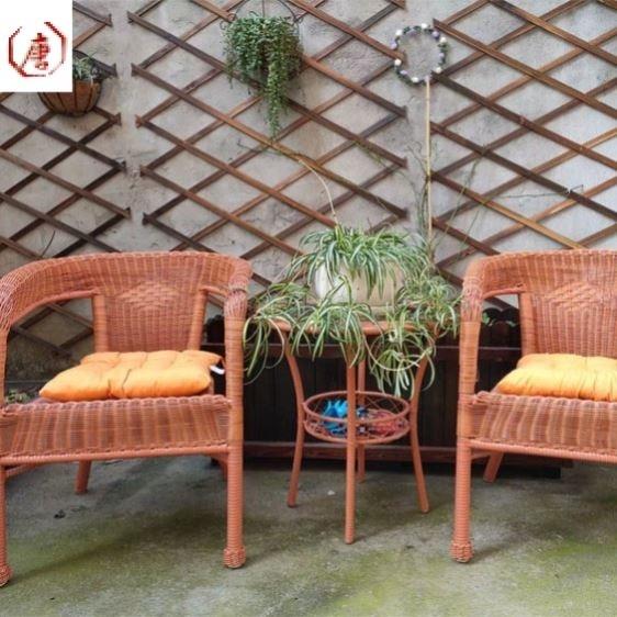 子藤椅阳台单人休闲小老组GXS合椅茶桌户外桌人椅编织靠背椅