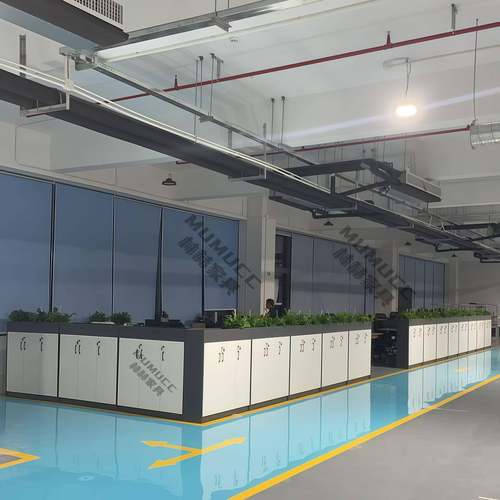 深圳办公室隔断柜简约现代花槽矮柜双面木质花草柜文件资料柜组合