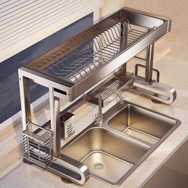 不锈钢厨房水槽置物架洗碗槽碗架水池上碗碟收纳多功能沥水架储物,厨房/烹饪用具,抹布架/厨房清洁收纳架,淘宝优惠券,粉丝福利购,淘宝优惠卷