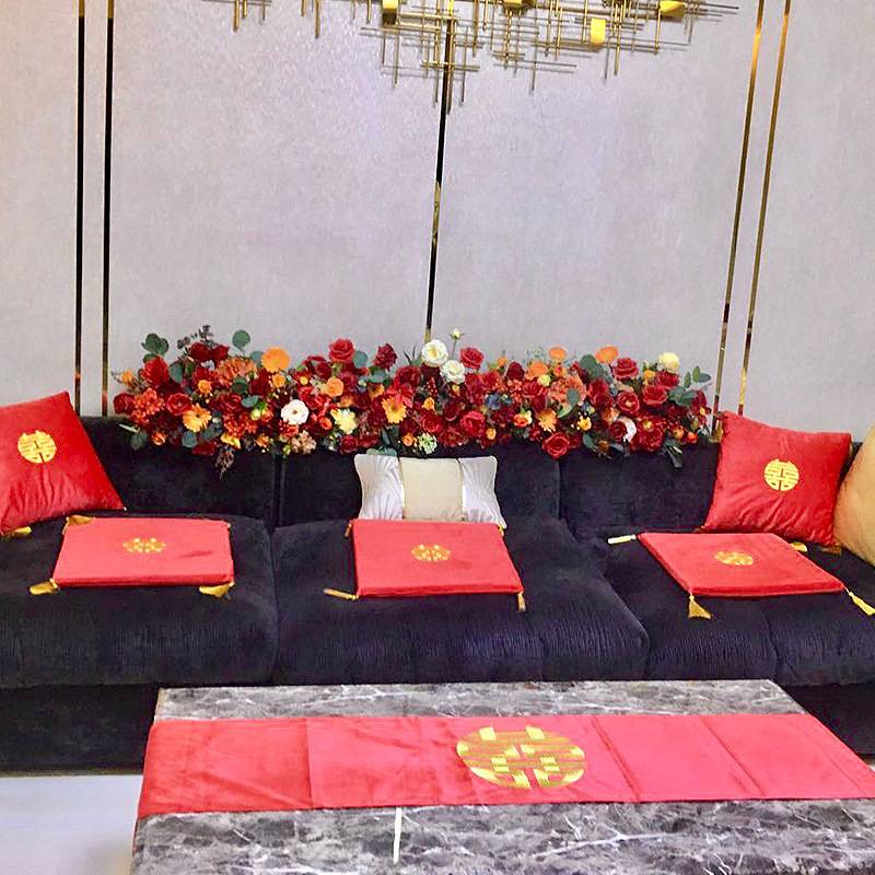 婚房布置装饰床头摆花玫瑰花藤桌面摆花长条店铺橱窗装饰花艺