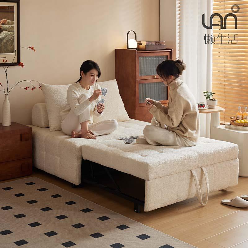I沙2发床两单用可伸缩小01户型人沙发家用多人功能折叠懒沙发