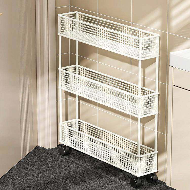 卫生间夹缝置物架门后超窄缝隙收纳柜浴室12cm极窄小推车款