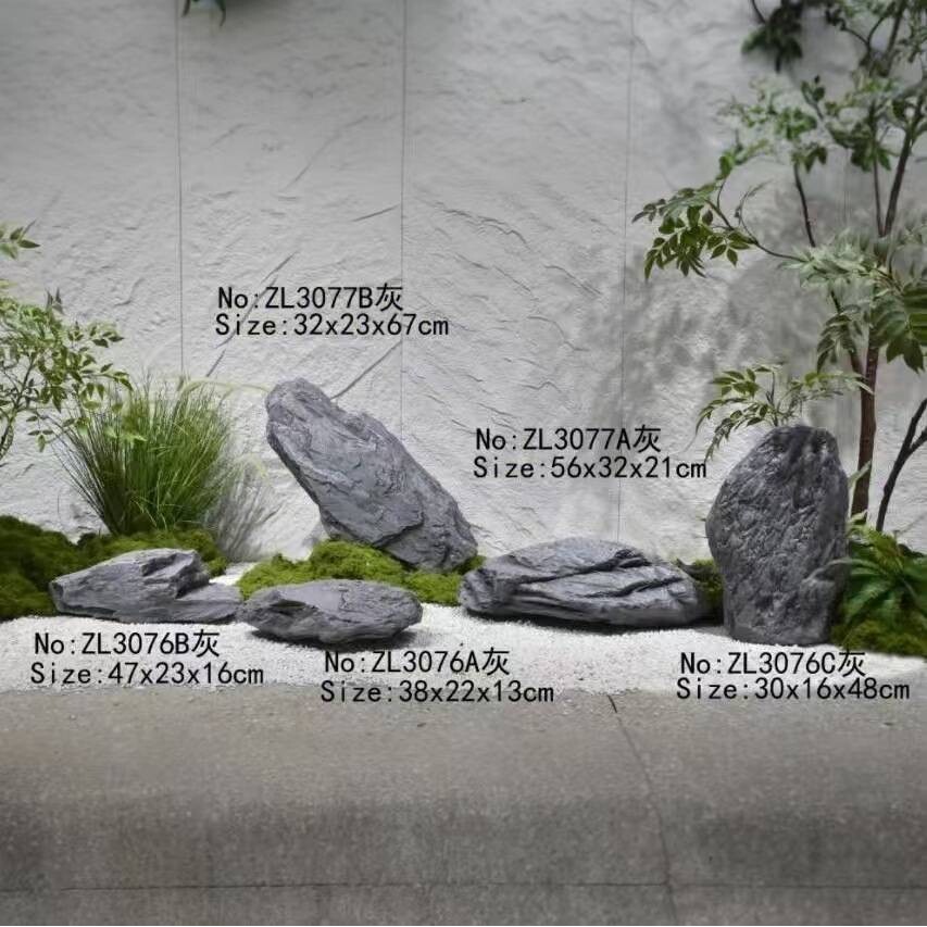 仿真假山石 造景泰山石 切片枯山水禅意布景 园林景观岩石 青龙石