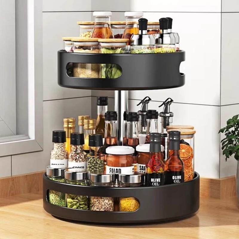 厨房调料置物架可旋转调味品转角台面油盐酱醋瓶多功能收纳盒,厨房/烹饪用具,抹布架/厨房清洁收纳架,淘宝优惠券,粉丝福利购,淘宝优惠卷