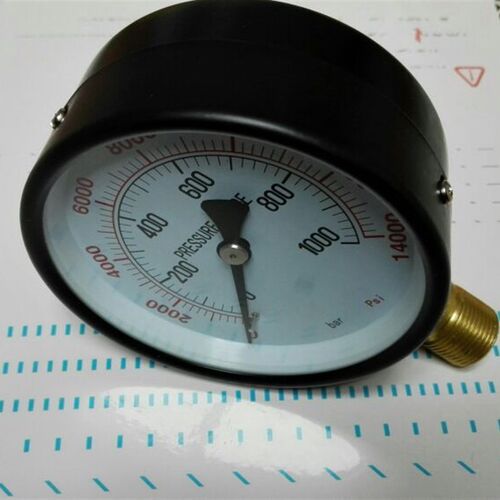 指针式双刻度指示测量压力用压力表 0-1000bar  0-14000psi y-100