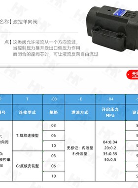YUKEN榆次油研液控单向阀CPG/CPDG-03-04/20/35/50-50油压液压锁