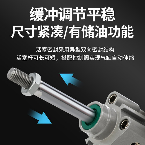 气动亚德客型SAI系列标准气缸32/40/50/63X25X50X75X100X125X200S