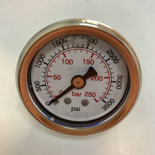 40mm 轴向耐震压力表 0-250bar 3500psi 背后41mm 前壳47mm ZG1/4