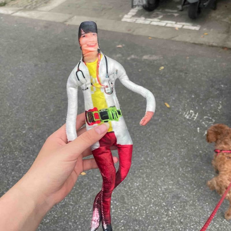 假面骑士ex_aid宝生永梦老鼠干抽象玩偶白边铁丝骨架四肢分离造型