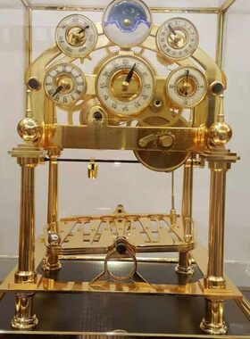 镀金滚球钟纯铜月相滚球钟