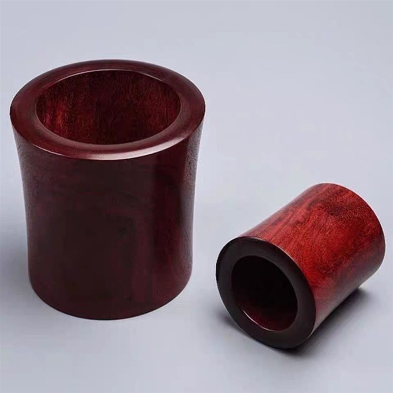 小叶紫檀笔筒高级感实木教师节礼物D送老师领导办公桌摆件装饰高