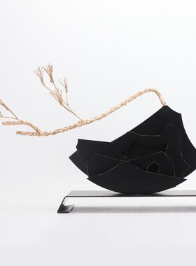 新中式装饰摆件金属雕塑松树工艺品客厅家居饰品隔断玄关禅意摆设