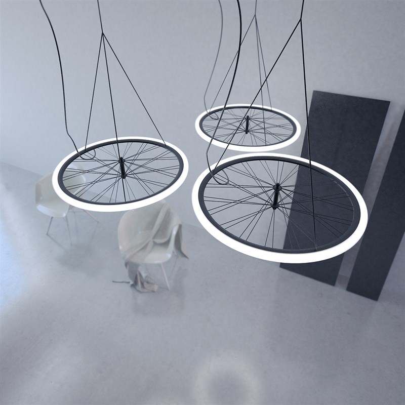 意大利北欧创意艺术单车吊灯酒店会D所餐厅吧台咖啡厅轮毂铁艺吊