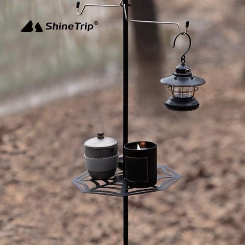 黑化露营灯架灯杆日式户外战术桌板挂架野营支架户外铝合金灯架子