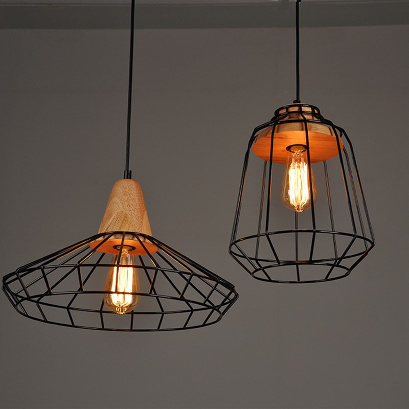 北欧创意个性铁艺吊p灯吧台卧室客厅咖啡厅餐厅灯复古网状吊灯