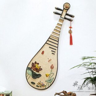 古色古香玄关画装饰艺术浮雕墙饰酒店3D立体简约无框画琵琶壁饰钟