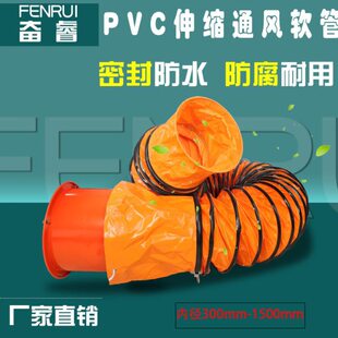 风管伸缩船矿用耐高温油漆通风管养殖帆布排气抽排风机软管350MM