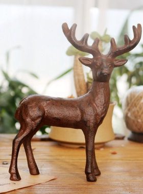 美欧式铸铁鹿酒柜装饰品铁艺摆件家居创意工艺礼物实用送乔迁礼品
