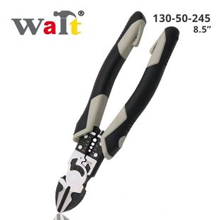 WAIT多功能九合一斜嘴钳电工专用多功能剪钢丝工业级斜嘴钳带弹簧