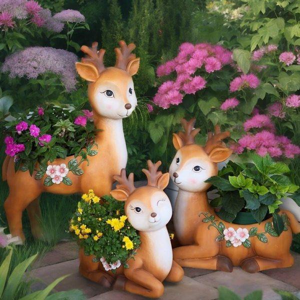 梅花鹿户外庭院装饰摆件阳台造景布置动物院子花园麋鹿创意花盆,家居饰品,户外/庭院摆件,淘宝优惠券,粉丝福利购,淘宝优惠卷