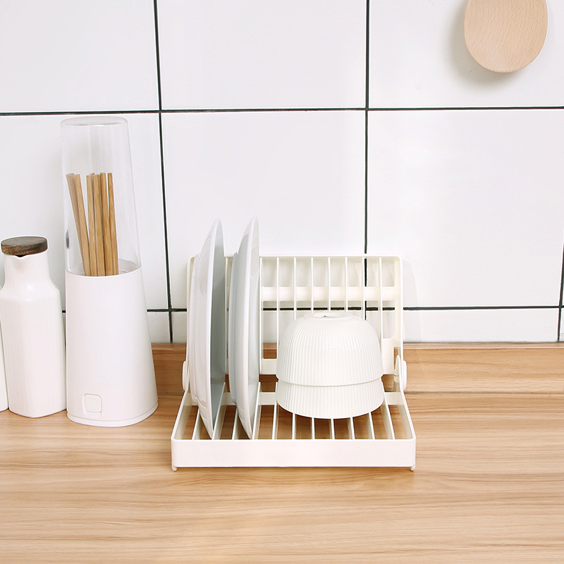 日本KM.1e199.折叠式盘子收纳架杯子沥水架餐具洗碗滴水过滤架塑