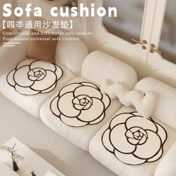花朵沙发坐垫三坐一贵妃四季通用直排沙发垫仿麻盖布轻奢异形屁垫,居家布艺,沙发垫,淘宝优惠券,粉丝福利购,淘宝优惠卷