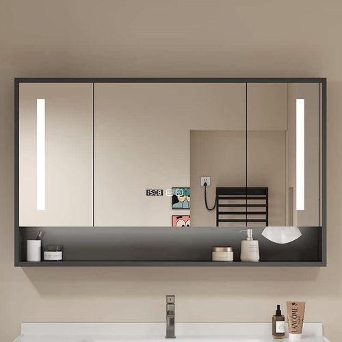 浴室镜柜实木f智能卫生间挂墙式带储物架储物镜箱洗手台一体梳妆