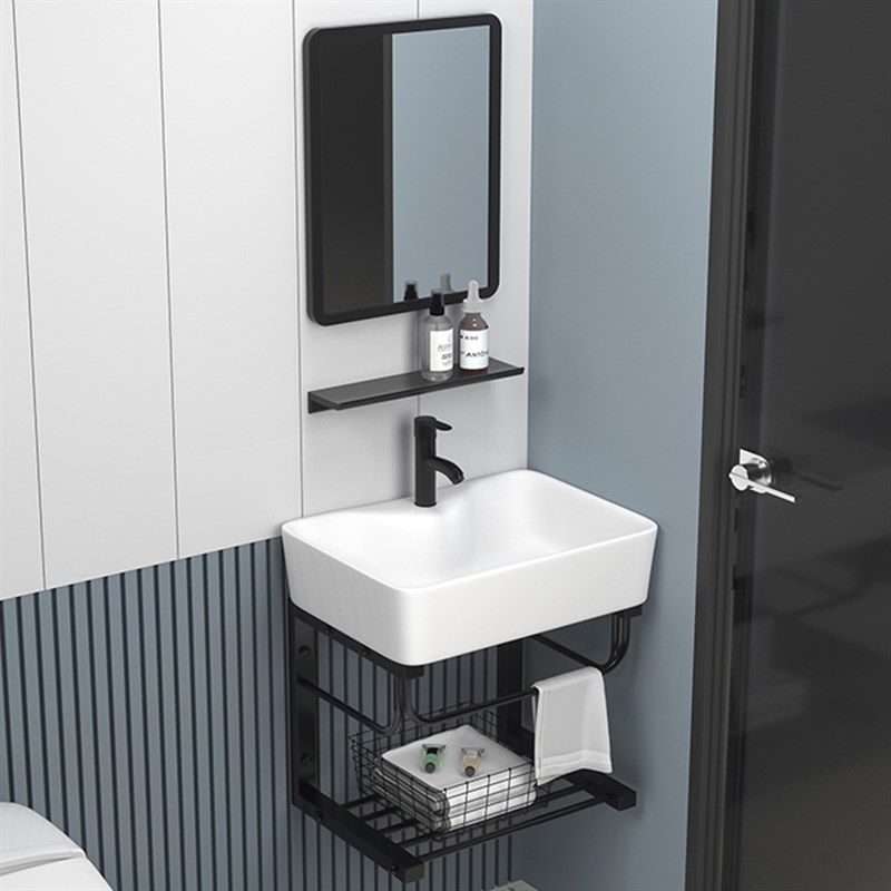 不锈钢阳台c简易挂墙式陶瓷洗手盆化妆室小户型壁挂洗脸洗漱盆组